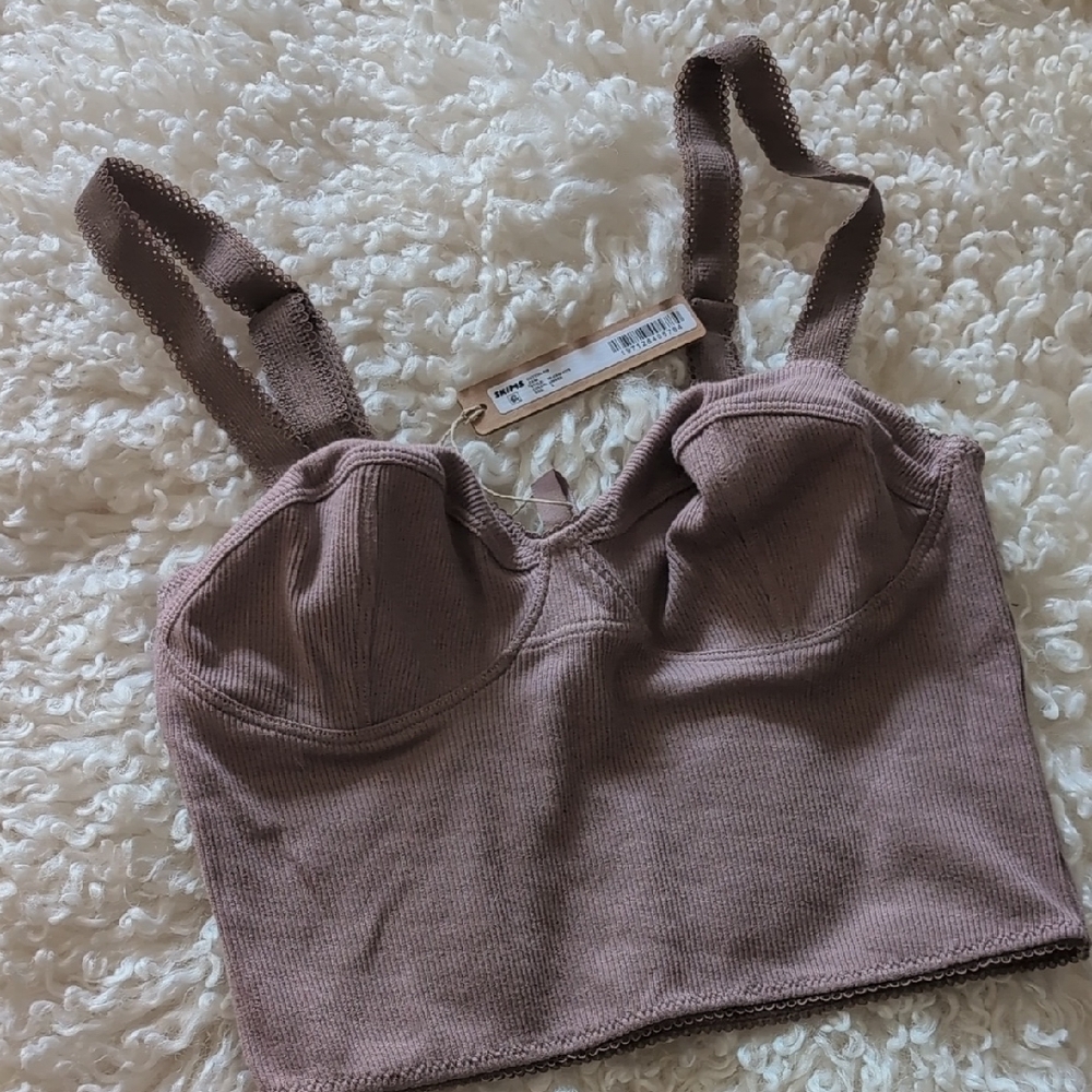 SKIMS NWT Cotton Rib Cami Umber
